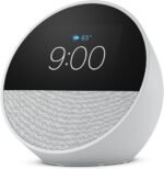 Amazon Echo Spot (newest model), Great for nightstands, offices and kitchens, Smart alarm clock with Alexa+ Early Access, Glacier White - Image 3