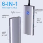 USB C Hub 6-in-1, with 4K@60Hz HDMI Port, 10Gbps 2 USB-A and 2 USB-C Port, 100W PD Adapter USBC Dongle for MacBook Pro/Air, iPad Pro, ThinkPad, Surface and More Laptops - Image 3