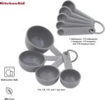KitchenAid Universal Easy To Read Measuring Cup and Spoon Set with Soft Grip Handle for Maximum Control, Hang Hole and Nesting For Easy Storage, Dishwasher Safe, 9 Piece, Gray - Image 4