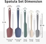 Coukre Silicone Spatula Set of 5,High Temperature Resistant, Food Grade Silicone, Dishwasher Safe, for Baking, Cooking (Pure Colorful A) - Image 3
