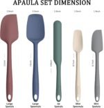 Coukre Silicone Spatula Set of 5,High Temperature Resistant, Food Grade Silicone, Dishwasher Safe, for Baking, Cooking (Pure Colorful A) - Image 4