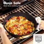 SENSARTE Nonstick Cookware Set Pots and Pans Set Kitchen Non-stick Cooking Set, Dishwasher & Oven Safe, Induction Compatible, Free of Intentionally Added PFOA/PFOS, 15pcs, Black - Image 4