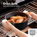 SENSARTE Nonstick Cookware Set Pots and Pans Set Kitchen Non-stick Cooking Set, Dishwasher & Oven Safe, Induction Compatible, Free of Intentionally Added PFOA/PFOS, 15pcs, Black - Image 5