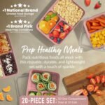 Bentgo Prep - 20-Piece 3-Compartment Reusable Meal Prep Containers with Lids, PFAS & BPA Free Materials, Durable, Microwave, Freezer, & Dishwasher Safe To Go Food Storage (Rosette Glitter) - Image 3