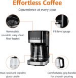 Amazon Basics Programmable 12 Cup Drip Coffee Maker, Coffee Machine with Glass Coffee Pot (1.9 Qt), Auto Shut-off, Touch Screen, Auto Pause, Removable Filter Basket, Black & Silver - Image 3
