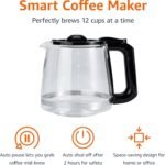 Amazon Basics Programmable 12 Cup Drip Coffee Maker, Coffee Machine with Glass Coffee Pot (1.9 Qt), Auto Shut-off, Touch Screen, Auto Pause, Removable Filter Basket, Black & Silver - Image 4