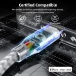 iPhone Charger 3 Pack 10 ft Apple MFi Certified Lightning Nylon Braided Cable Fast Charging Cord Compatible with iPhone 13 12 11 Pro Max XR XS X 8 7 6 Plus SE iPad and More - Image 3