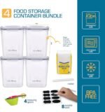 Storeganize Flour Sugar Storage Containers (5.3L/4pk) Great Rice Canisters Sets For The Kitchen pantry, Large Food Storage Containers With Lids Airtight - Image 3
