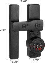 Wocoe Matte Black 180 Degree Mechanical Password Lock, 3-Digit Combination Keyless Flip Latch for Barn Door, Windows, Cabinets, Garden, Bathroom, Privacy Protection - Image 3