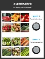 Qcen Juicer Machine, 800W Centrifugal Juicer Extractor with Wide Mouth 3” Feed Chute for Fruit Vegetable, Easy to Clean, Stainless Steel, BPA-free (Black) - Image 4