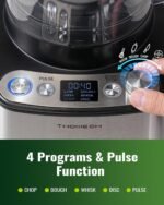 TWOMEOW Food Processor, 4 Programs & Pulse,1000W Max Power,12 Cups Total Volume for Slicing, Mincing, Dicing, Shredding, Puree, Dough and Vegetable Chopper Clean Bowl Scraper, Stainless Steel - Image 3