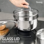 MICHELANGELO Saucepan Set 6pc, 18/10 Stainless Steel Sauce Pan with Lid, Tri-Ply Bottom Sauce Pot Set, Nonstick Saucepan, Induction Compatible, 1QT & 2QT &3QT - Image 3