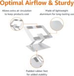 Amazon Basics Sturdy and Portable Ergonomic Laptop Stand for Desk, Adjustable Riser, Fits all Laptops and Notebooks up to 17.3 Inch, Silver, 10 x 8.7 x 6 in - Image 3