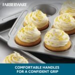 Farberware Nonstick Steel Bakeware Set with Cooling Rack, Baking Pan and Cookie Sheet Set with Nonstick Bread Pan and Cooling Grid, 10-Piece Set, Gray - Image 3