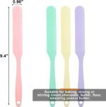 4 Pcs Silicone Jar Spatula, Non-Stick Heat Resistant Cake Cream Spatulas Set, 9.8 inch Cake Cream Butter Spatulas(4 colors） - Image 3