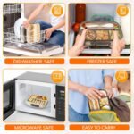 EASYFUN Bento Box Adult, Lunch Box, 4-Compartment Lunch Containers, Drop-Proof, Dishwasher Safe & Made with BPA-Free Materials(Khaki) - Image 5