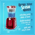 Nostalgia Frozen Drink Maker and Margarita Machine for Home - 32-Ounce Slushy Maker with Stainless Steel Flow Spout - Easy to Clean and Double Insulated - Retro Red - Image 3