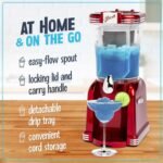 Nostalgia Frozen Drink Maker and Margarita Machine for Home - 32-Ounce Slushy Maker with Stainless Steel Flow Spout - Easy to Clean and Double Insulated - Retro Red - Image 4
