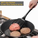 Silicone Spatula Set, 600°F Heat Resistant Silicone Spatula Turner Flipper for Cooking, Non Stick and Non Scratch Kitchen Utensils for Eggs & Pancakes, 4 Pack, Black - Image 5