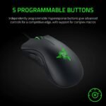 Razer DeathAdder Essential Gaming Mouse: 6400 DPI Optical Sensor - 5 Programmable Buttons - Mechanical Switches - Rubber Side Grips - Classic Black - Image 4