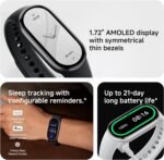 XIAOMI Mi Smart Watch Band 10, 5ATM Waterproof Fitness Step Tracker Sports Digital Smart Watch Health Band for Men Women, 1.72" AMOLED Display, 150+ Sports Modes 24/7 Sleep Monitor (Black) - Image 4