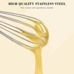 NileHome Stainless Steel Whisk Set 8" 10" 12" Kitchen Whisk Kitchen Wisk Wire Whisks for Cooking, Whisking, Blending, Beating, Stirring-4 Pack - Image 4