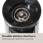 OXO Brew Conical Burr Coffee Grinder - Silver, Stainless Steel Burrs, One-Touch Automatic Smart Grind - Image 4
