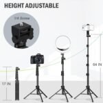 Liphisy 64” Tripod for Cell Phone & Camera, Phone Tripod with Remote and Phone Holder, Sturdy & Stable Height Adjustable Multi-Angle Shot Selfie Stick Tripod for Video Recording - Image 3