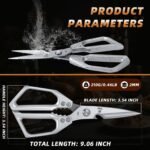 Ethyxe Kitchen Scissors All Purpose - Heavy Duty Poultry Shears, Ultra Sharp Japanese Steel Cooking Scissors for Food, Dishwasher Safe - Image 3
