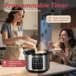 Electric Pressure Cooker 6 Qt, 9 Functions Programmable Instant Pot with IMD Touchscreen, Rice Cook, Slow Cook, Steam, Sauté, Warm, 16+ Safety Features, 1000W Silver - Image 6