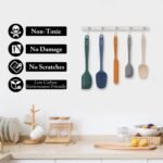 HOTEC Heat Resistant 600℉ BPA-Free Silicone Rubber Spatula Set for Baking, Cooking, and Mixing Non Stick Dishwasher Safe, Neutral Set of 5 - Image 5