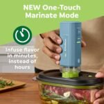 FoodSaver Mini Handheld Vacuum Sealer Machine with Marinate Setting & Charging Dock | Cordless Food Vacuum Sealer for Freezer, Storage, Sous Vide, Meal Prep | Blue - Image 4