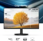 Philips New 27-inch Class Thin Full HD (1920 x 1080) 100Hz Monitor, VESA, HDMI x 1, VGA Port x1, Eye Care, 4 Year Advance Replacement Warranty, 271V8LB, Black - Image 3