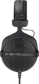 beyerdynamic DT 990 Pro Over-Ear Studio Monitor Headphones - Open-Back Stereo Construction, Wired (80 Ohm, Black (Limited Edition)) - Image 3