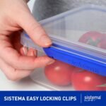 Sistema KLIP IT Food Storage Container, 5 L, Airtight & Stackable, BPA-Free, Clear with Blue Clips - Image 3