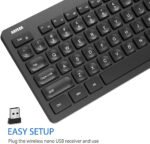 Arteck 2.4G Wireless Keyboard Ultra Slim Full Size Keyboard with Numeric Keypad and Media Hotkey for Computer/Desktop/PC/Laptop/Surface/Smart TV and Windows 11/10/ 8/7 - Image 3