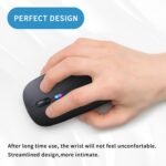 Wireless Bluetooth Mouse, Rechargeable, LED, Silent, Ultra-thin Design (Bluetooth 5.2 and 2.4GHz USB Receiver) | Portable Computer Mouse for Laptops, iPads, MacBooks and Apple Devices (Black) - Image 4