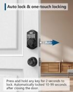 TEEHO TE001 Keyless Entry Door Lock with Keypad - Smart Deadbolt Lock for Front Door with 2 Keys - Auto Lock - Easy Installation - Matte Black - Image 4