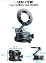 LISEN for Magsafe Car Mount, Magnetic Phone Holders for Your Car, Vacuum Phone Mount for Car Accessories for Women Men Jeep BMW, SuctionPro Gifts Kits, for iPhone 17 Pro Max 16 15 14 - Image 5