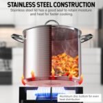 Cooks Standard 18/10 Stainless Steel Stockpot 12-Quart, Classic Deep Cooking Pot Canning Cookware with Stainless Steel Lid, Silver - Image 5