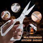 Ethyxe Kitchen Scissors Set - Heavy Duty Japanese Style, Dishwasher Safe, All Purpose Meat Cutting Shears, Sharp Food Scissors for Chicken Bones, Turkey, Fish & Vegetables - Image 4