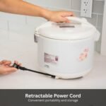 Tiger JNP-1000-LF 5.5 Cup Capacity White Rice Cooker with Non-Stick Inner Pot, Retractable Power Cord, and Keep Warm up to 12 hours (Flower) - Image 4