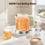 Retro Electric Kettle, PARIS RHÔNE 1.7L Hot Tea Kettle with Thermometer, 1500W Fast Heating, Cordless Design, LED Indicator, Auto Shut-Off & Boil Dry Protection - Image 4