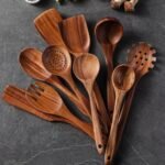 Wooden Spoons for Cooking, 12 Pcs Teak Wood Kitchen Utensils Set with Spoon Rest - Nonstick Heat Resistant Wooden Cooking Utensils, Natural Healthy Spatula Set for Pots and Pans - Image 4