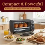 Elite Gourmet ETO236 Personal Compact 2 Slice Countertop Toaster Oven with 15 Minute Timer & Adjustable Temperature, Bake, Broil, & Toast, Black - Image 3