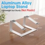 Laptop Stand for Desk Detachable Aluminum Computer Riser Portable Metal Notebook Printer Stand Holder Compatible with MacBook Air, Pro, Dell, HP, Lenovo and All 10-16" Laptops, Silver - Image 3