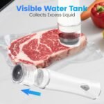Vacuum Sealer for Food with Visible Tank, Handheld Vacuum Sealer Machine with 30 Reusable Bags for 5X Longer Freshness, Wireless & Portable, White - Image 4