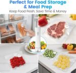 Vacuum Sealer for Food with Visible Tank, Handheld Vacuum Sealer Machine with 30 Reusable Bags for 5X Longer Freshness, Wireless & Portable, White - Image 6