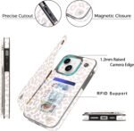 uCOLOR Flip Leather Wallet Case Card Holder Compatible with iPhone 13 6.1 iPhone 14 6.1 Women and Girls with Card Holder Kickstand (Beige Leopard) - Image 5