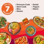Instant Pot 6QT RIO 7-in-1 Multi-Cooker, Pressure Cooker, Slow cook, Sauté, Steam, Rice Maker, Yogurt, & Warmer, Black, 6 Quarts - Image 3